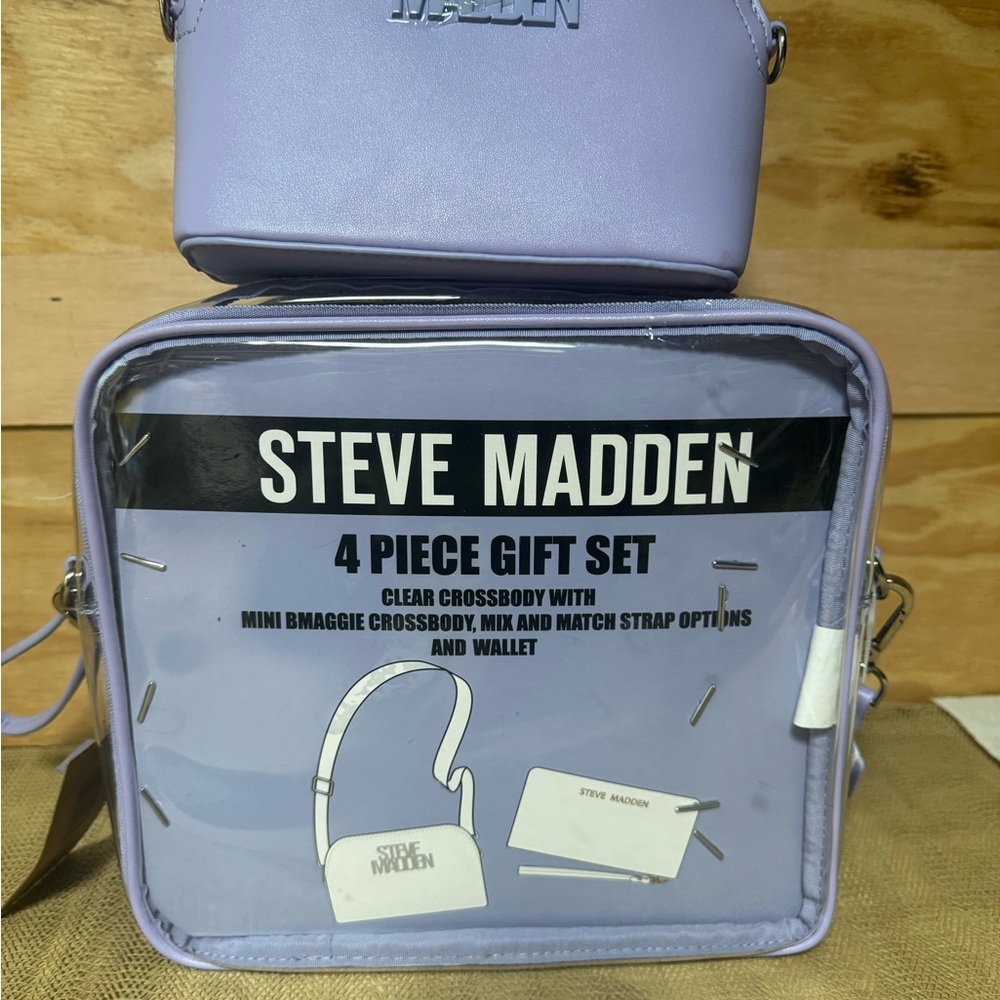 Steve Madden Clear Lavender Purple 4 piece Handbag/tote set. New with tags - Picture 5 of 5